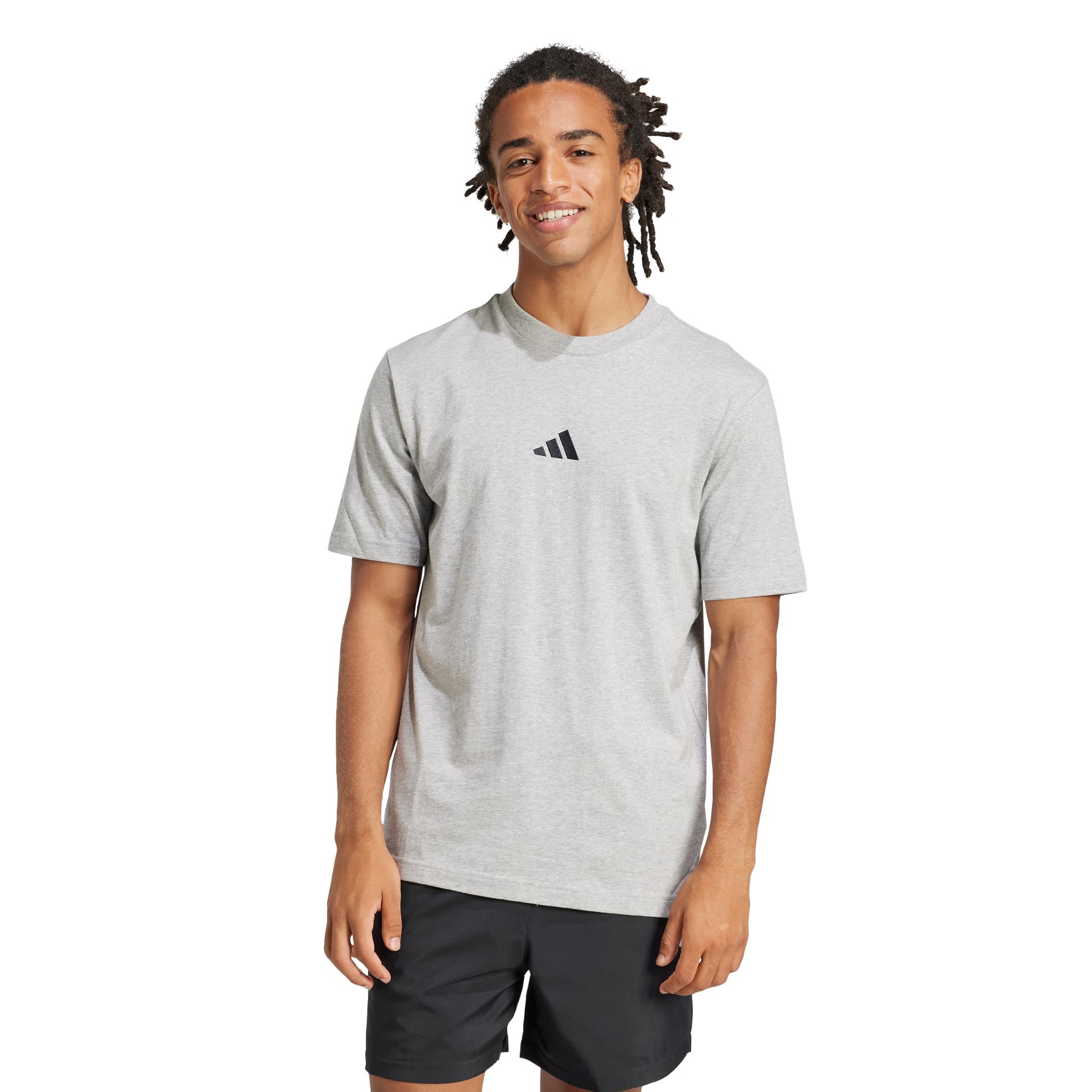Remera Playera Essentials Logo Pequeño Tejido Jersey adidas Hombre — imagen 2
