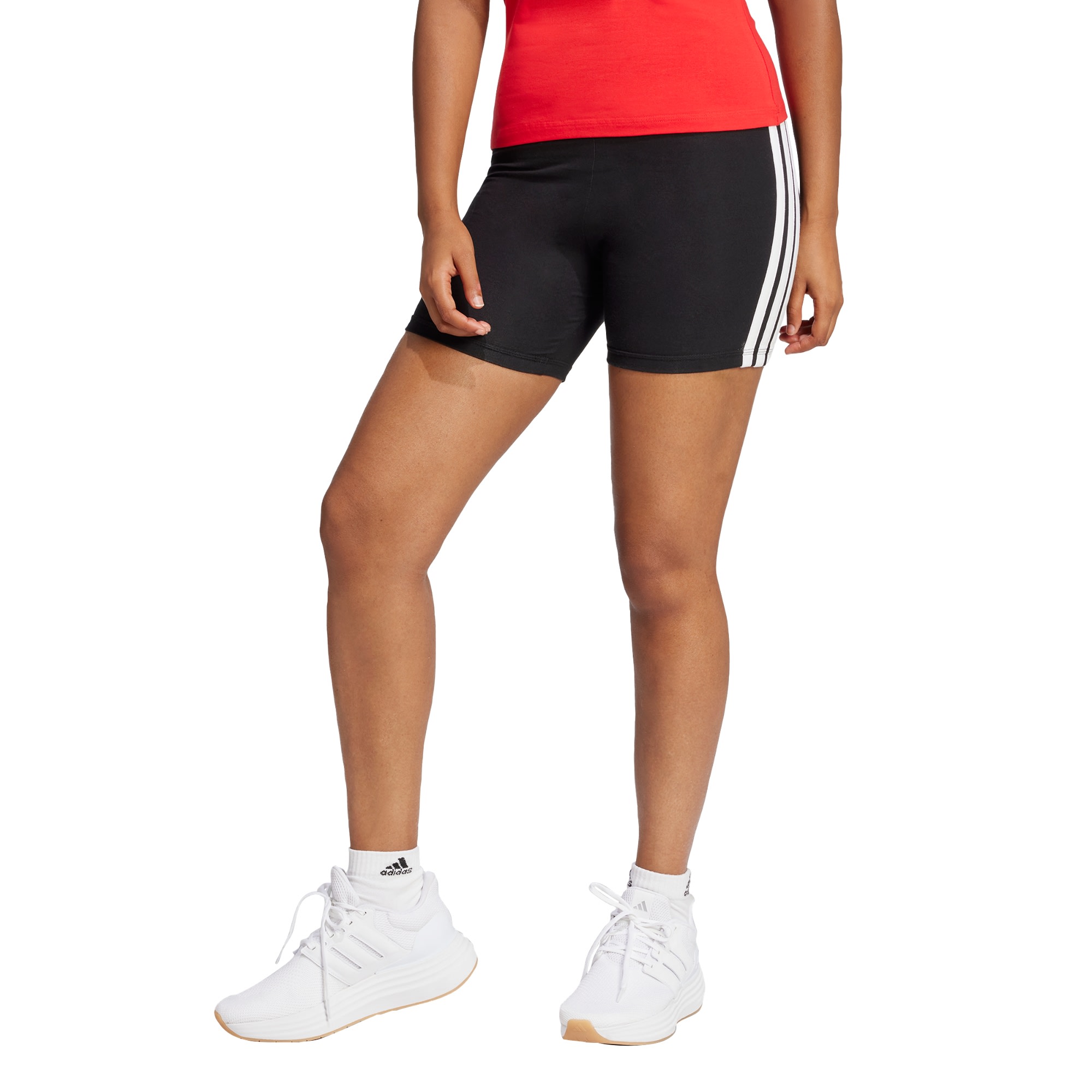 Calza Biker Shorts Essentials 3 Tiras Tiro Alto adidas Mujer — imagen 2