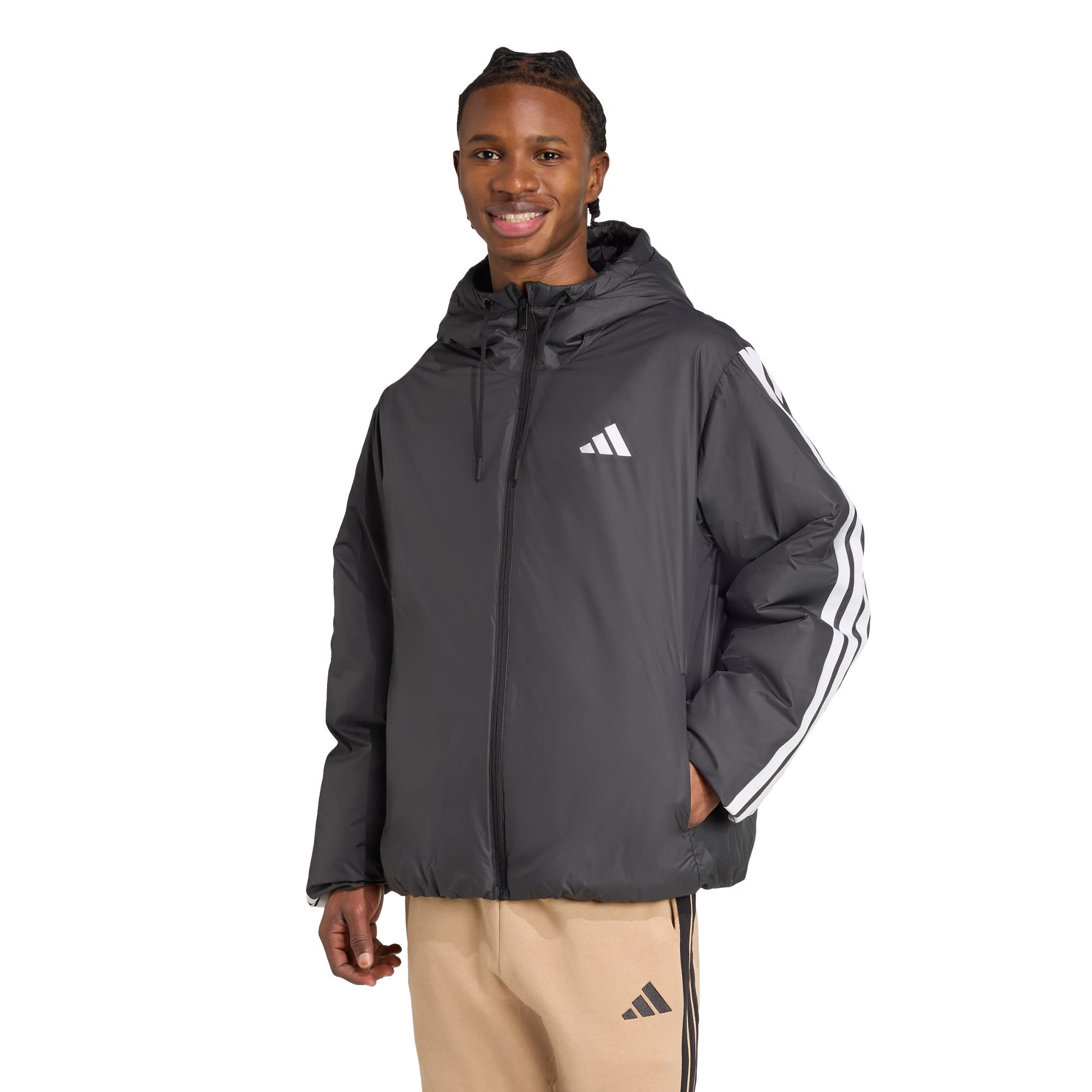 Campera térmica con capucha de 3 Tiras Essentials CLIMAWARM adidas Hombre — imagen 2