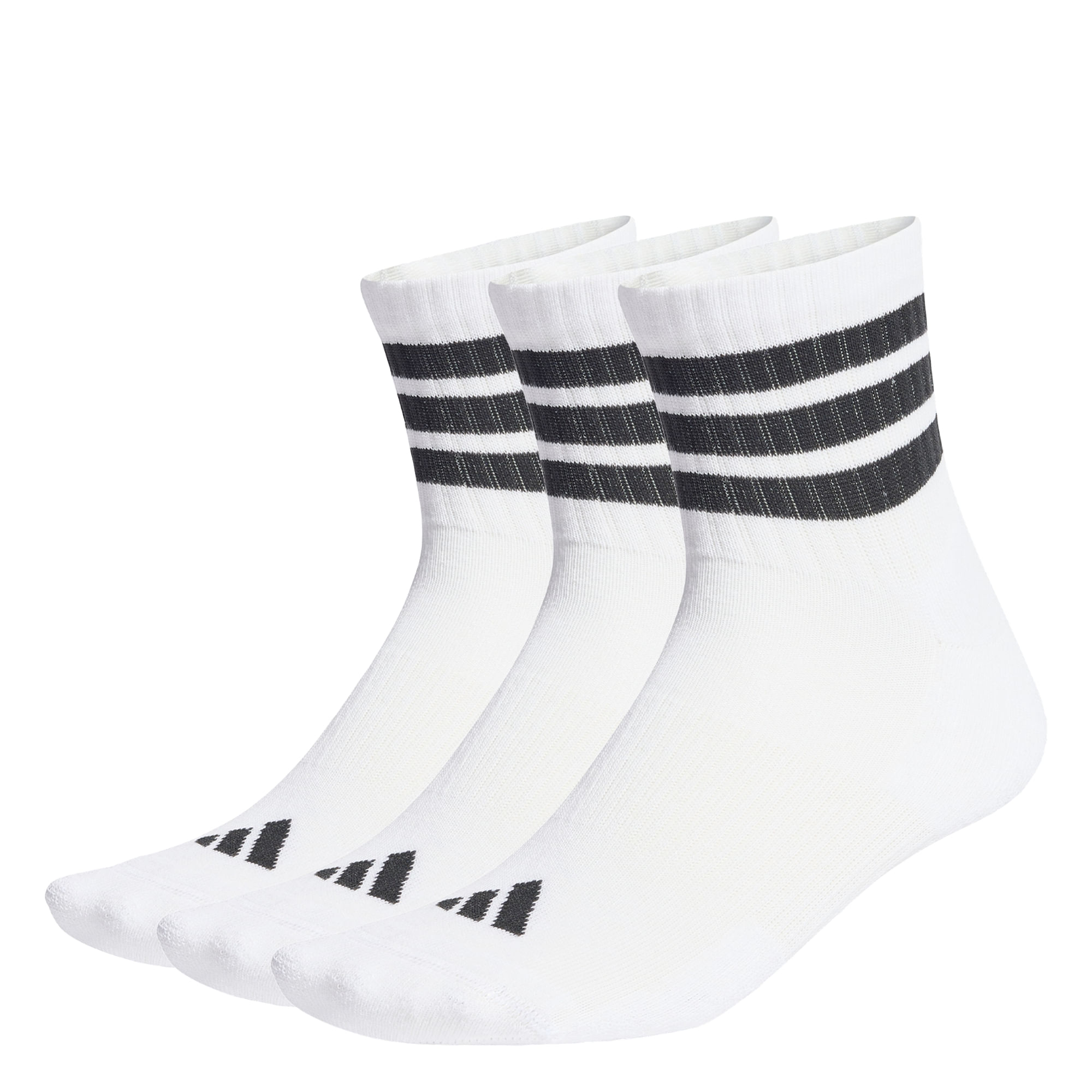 Medias adidas de ropa deportiva con amortiguación 3 Tiras caña media paquete pares Unisex