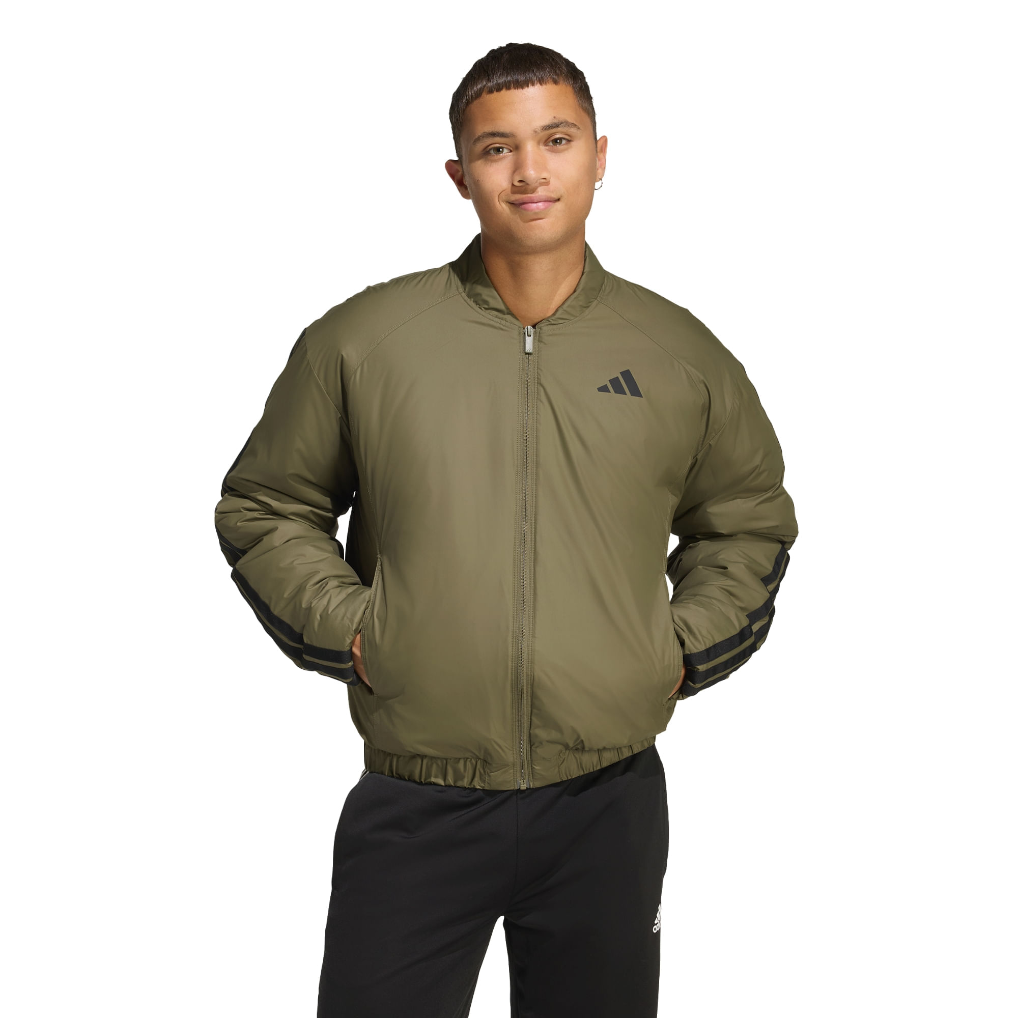 Campera adidas Bómber Aislantes Essentials CLIMAWARM 3 Tiras Hombre — imagen 2