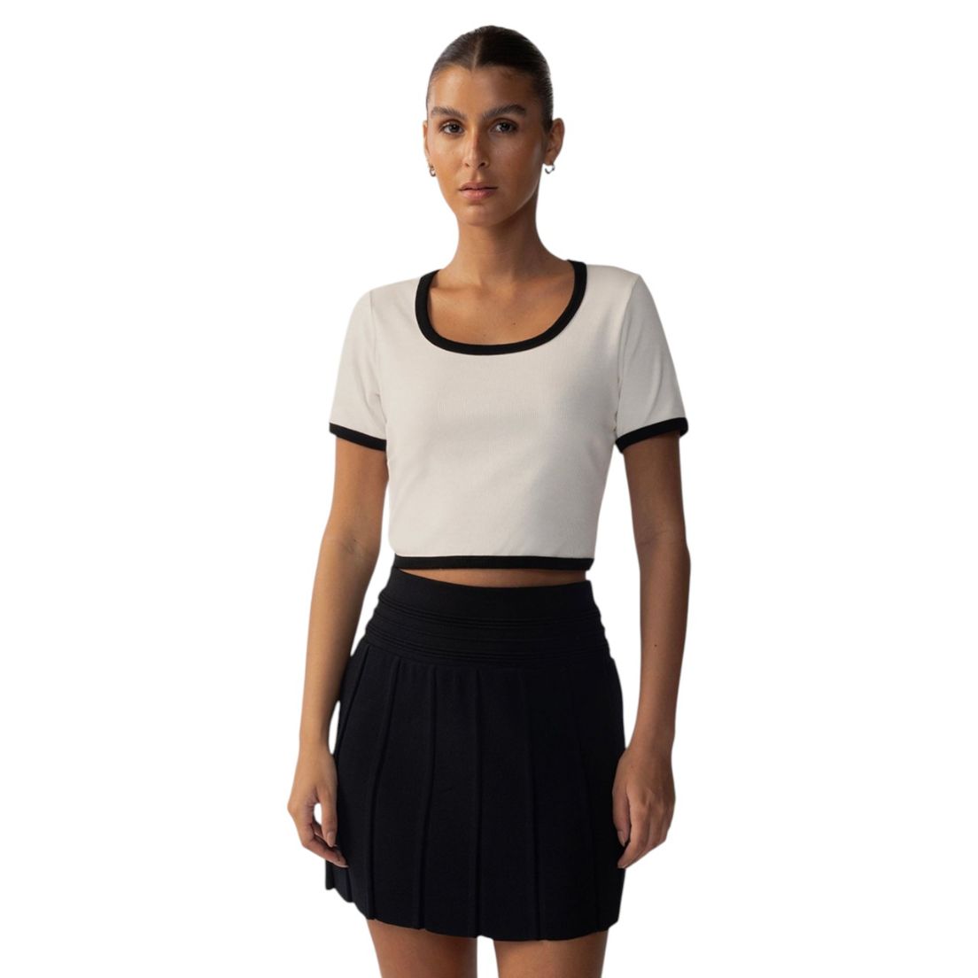 Remera Fila Cropped Rib De Mujer