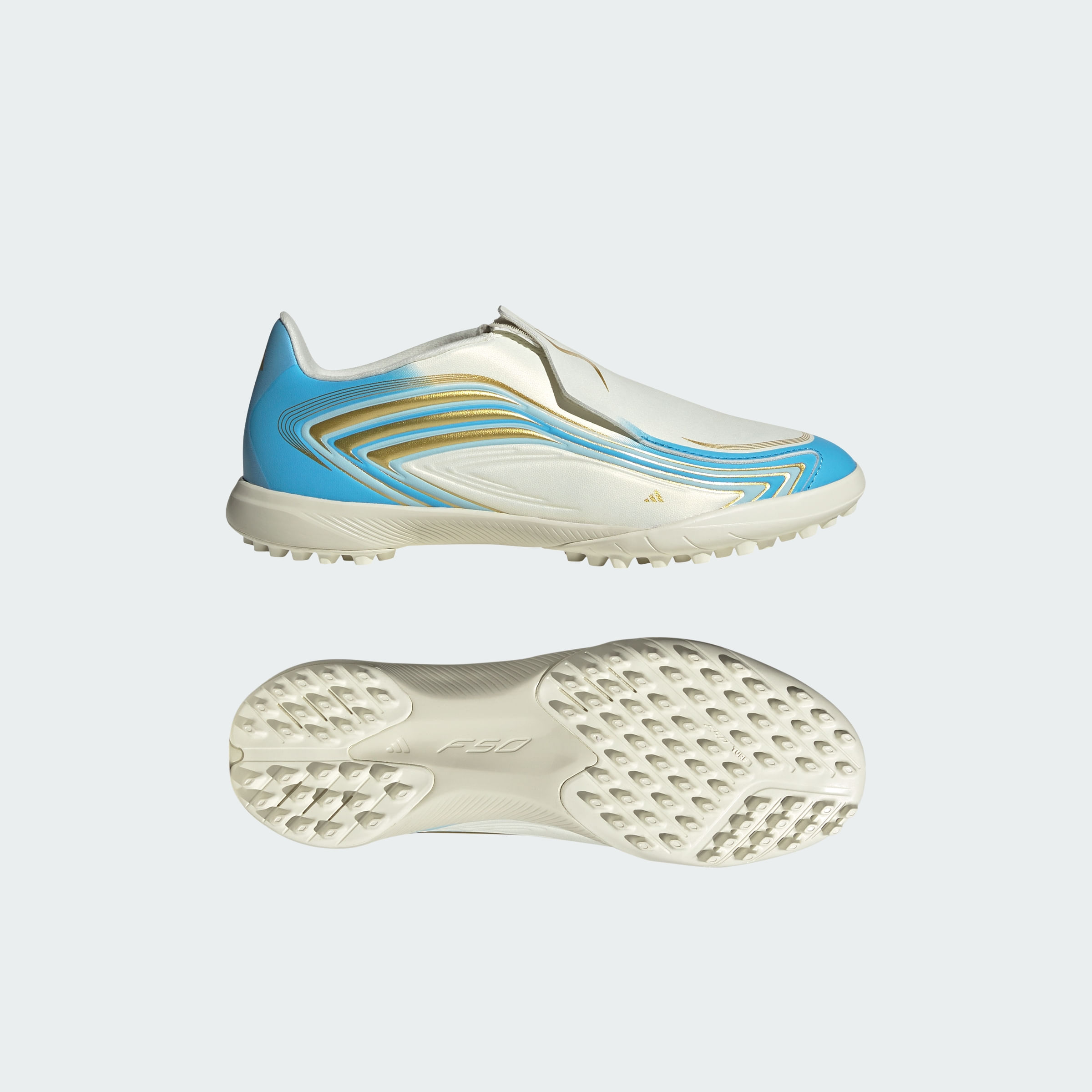 Botines adidas F50 MESSI LEAGUE Sin Cordones Pasto Artificial para Niños — imagen 9